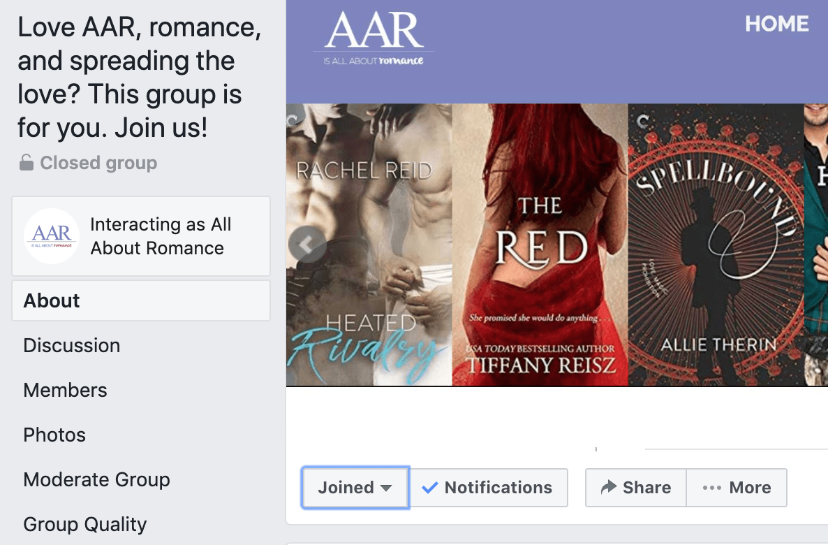 Announcing the AAR Private Facebook Group: A Safe Space to Discuss Romance