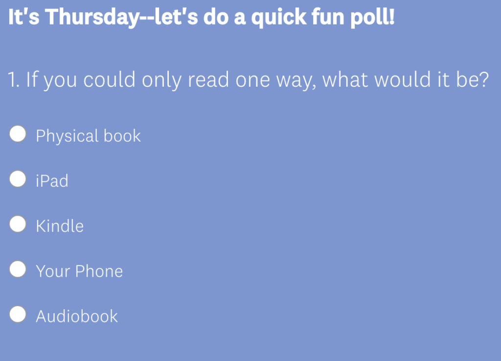 It’s another survey!